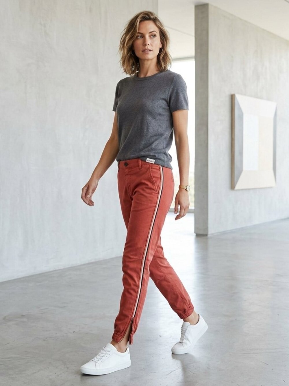 Sundry Side-Stripe Zip-Cuff Joggers (16.5/26.5)